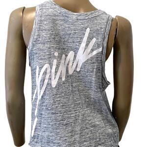 VS Pink heather high low hem graphic tank TS 7050